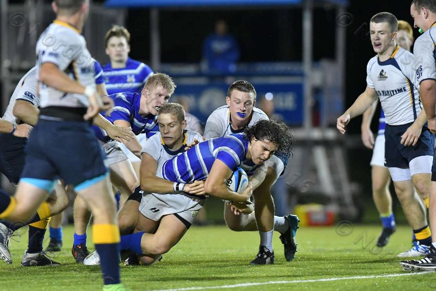Wheaton Men\'s Rugby vs Mass Maritime.  Photo by Keith Nordstrom